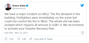 сгорел дата центр OVH