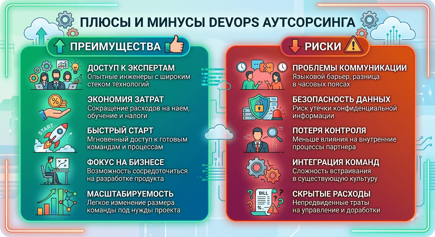 плюсы и минусы devops аутсорсинга
