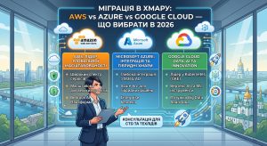 Міграція в хмару: AWS vs Azure vs Google Cloud - що вибрати в 2026