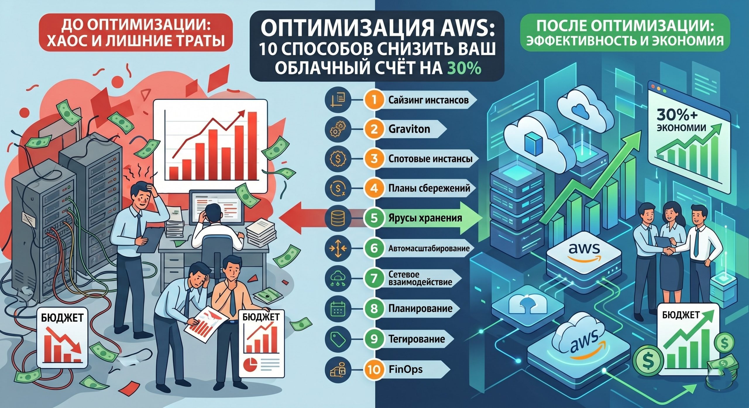 Внедрение культуры FinOps как стратегия оптимизации затрат на AWS.