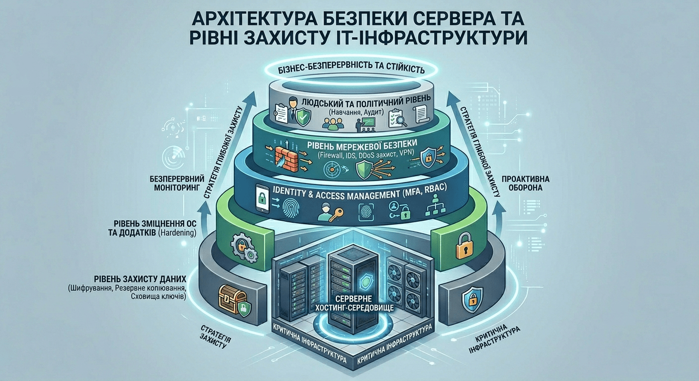 Архітектура безпеки сервера та шари захисту ІТ-інфраструктури
