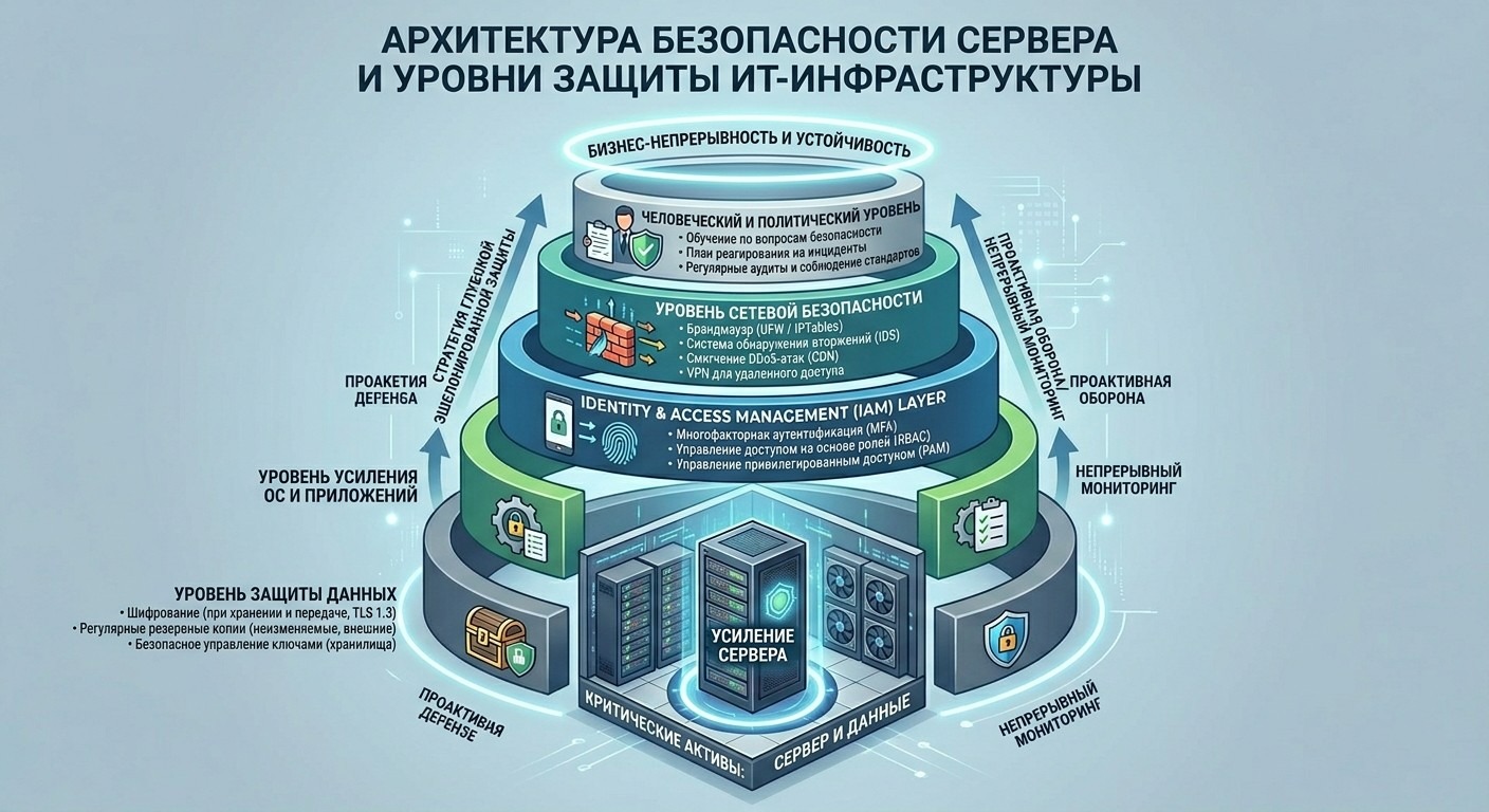 Архитектура безопасности сервера и слои защиты ИТ-инфраструктуры