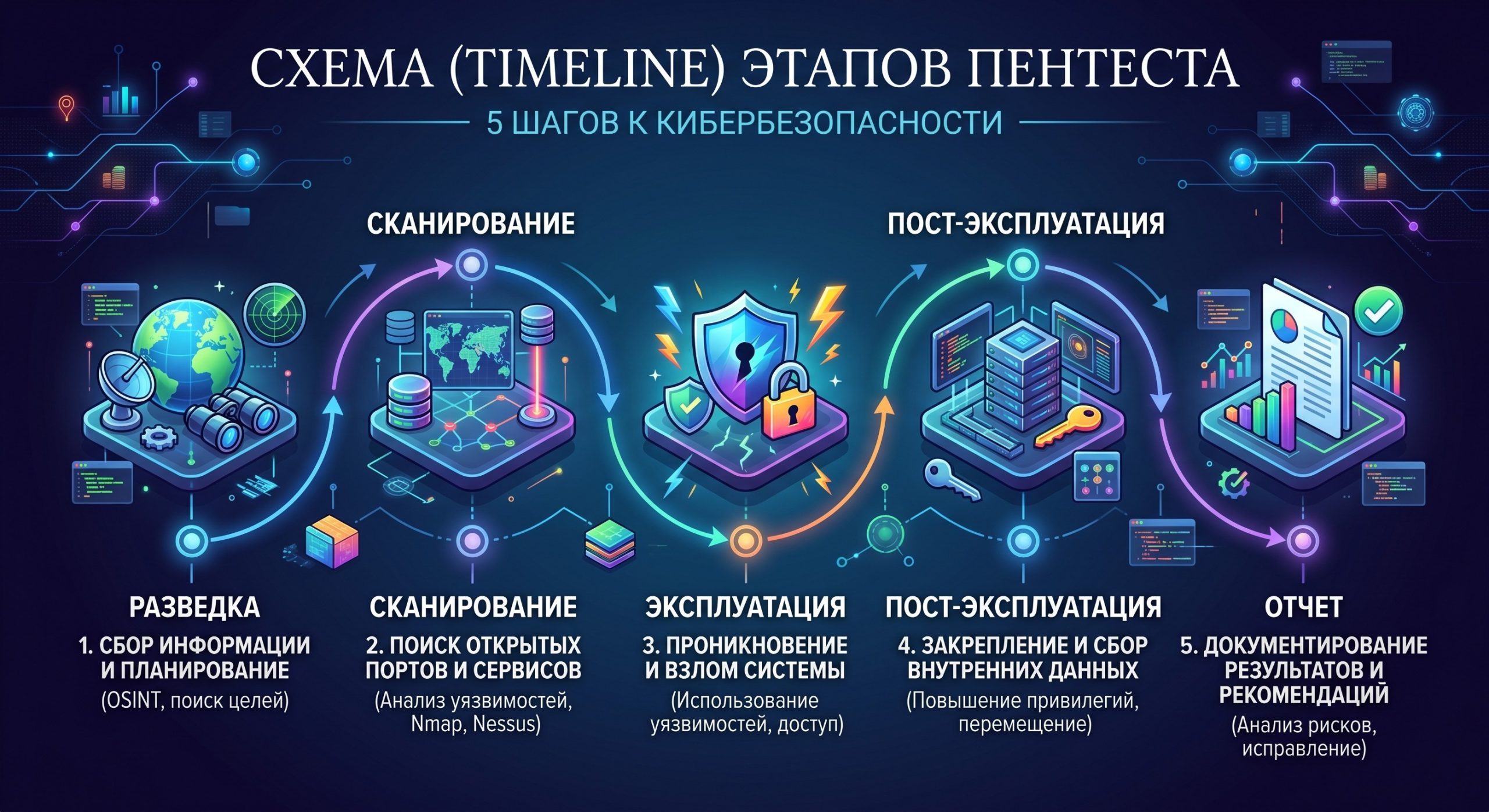 Пошаговый алгоритм проведения пентеста: от разведки OSINT до технического отчета