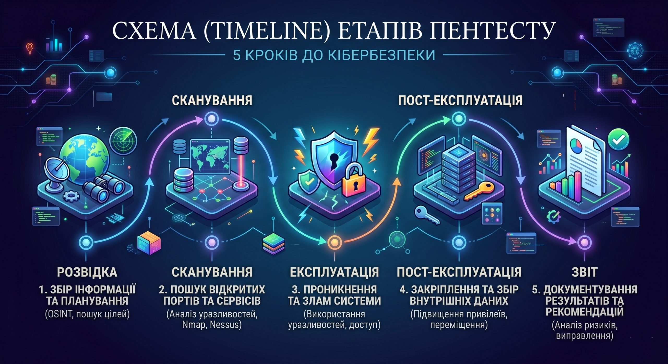 Покроковий алгоритм проведення пентесту: від розвідки OSINT до технічного звіту