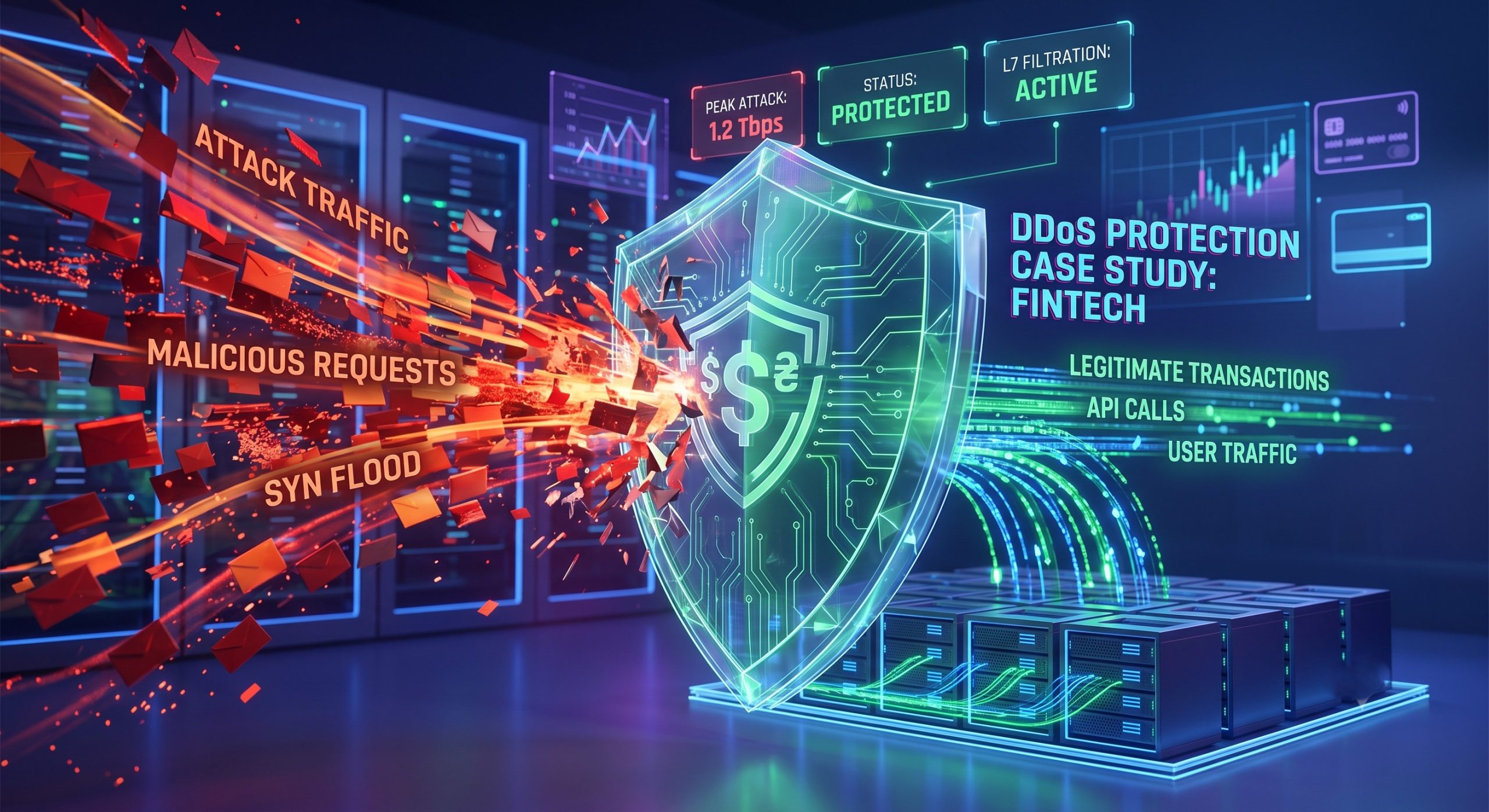 Схема сетевой фильтрации и безопасность сервера при многоуровневой DDoS атаке L3 L7